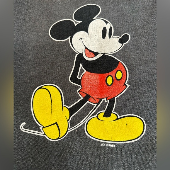VINTAGE VELVA SHEEN RARE Vintage Gray 80s Disney Mickey Mouse Sweatshirt M/L - Picture 8 of 8